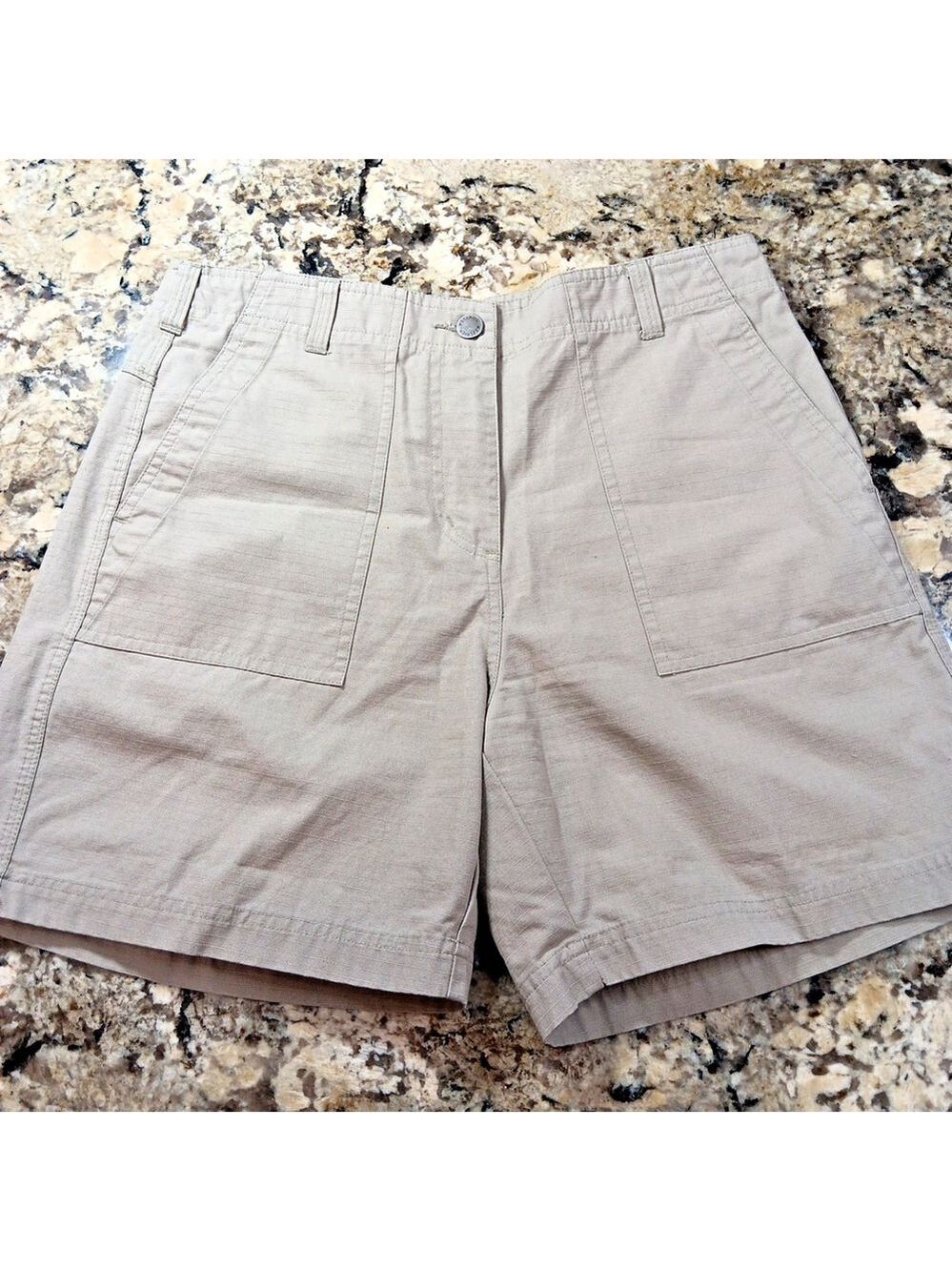 Size 4 Woolrich Khaki High Rise Womens Shorts 3x Dry 100% Cotton